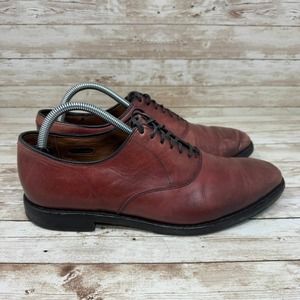 Allen Edmonds Carlyle Burgundy Leather Chili Oxfords Dress Shoes USA Mens SZ 8.5